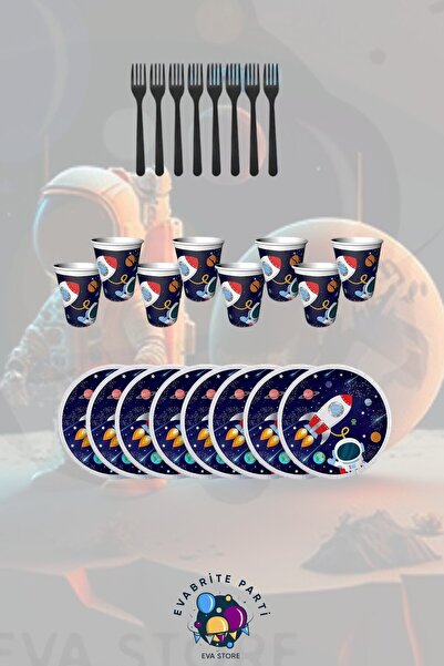 Evabrite Space Themed Set for 24 People Minia - Προμήθειες για πάρτι γενεθλίων