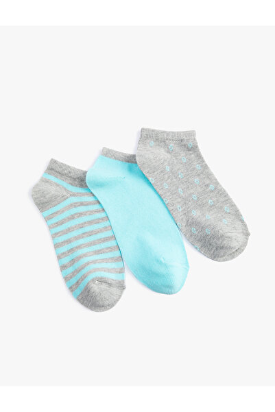 Koton Set of 3 Striped Booties Socks - Multicolored