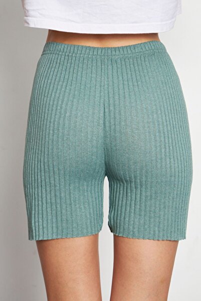 Oyga Γυναικείο σορτς πιτζάμα Water Green Corded - Casual Άνετα Ρούχα