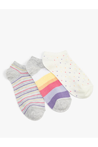 Koton Striped 3-Piece Booties Socks Set Multicolored