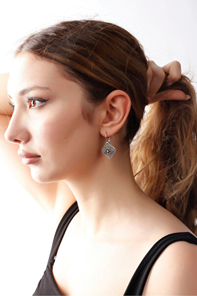 MATYA JEWELERY Matya Antik Gümüş Kaplama Sallantılı Küpe