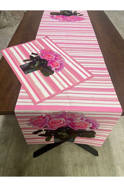 tarzınısec Assorted Flower Runner Cover Set - 4 Pieces in 40X140 Size