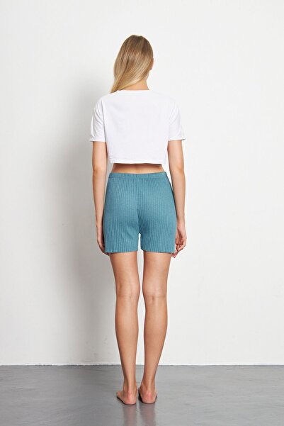 Oyga Pantaloni scurti de damă cu nervuri Pantaloni de pijama - Îmbrăcăminte pe benzină