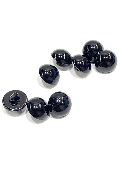 karantuhafiye Pearl Button / Medium Button / Set of 6 / 1.5 cm / Black