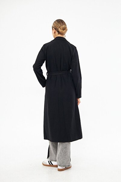 Oyga Kabát Black Belted Stamp - zimní, nepodšitý