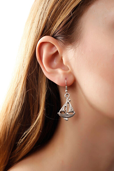 MATYA JEWELERY Matya Antik Gümüş Kaplama Sallantılı Küpe