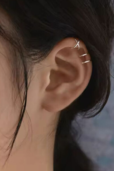 Jaida Moda Unisex Non-Perforated Compression Steel Cartilage Earrings Ear Cuff