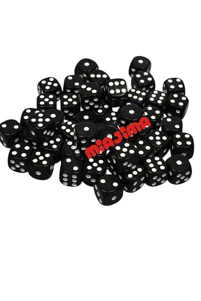 Miajima Okey Dice 40 Pieces Melamine Okey Game Dice Dice Black Color