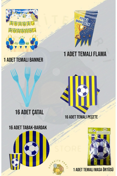 Evabrite Комплект ветрила за 16 души в жълто и тъмносин цвят - Supera