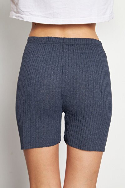 Oyga Pantaloni scurti de pijama pentru femei, cu nervuri, roșu și albastru