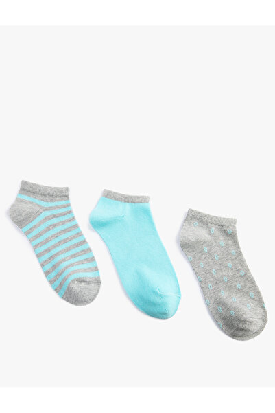 Koton Set of 3 Striped Booties Socks - Multicolored