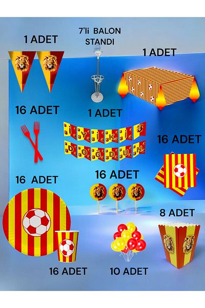 VibeHome Red Yellow Themed 2XL Pack for 16 - Birthday Party & Fun Events