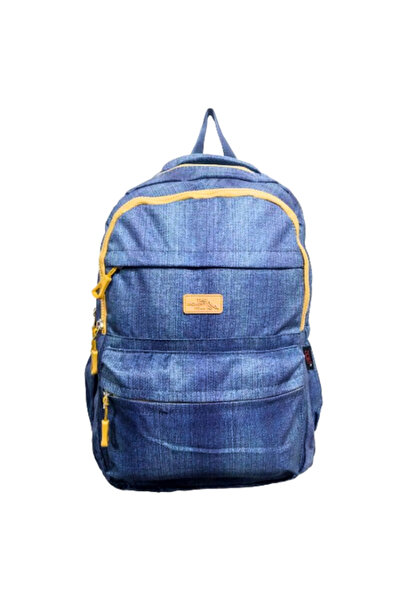 Glanart 4-кишеньковий водонепроникний шкільний рюкзак, тканина інвертекс, джинсовий тип, середня школа, ліцей, синій