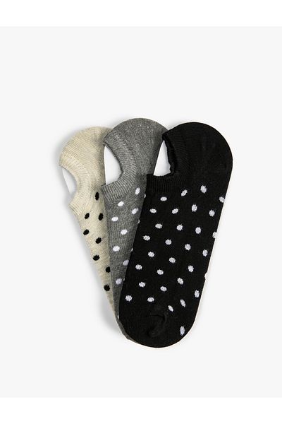 Koton Set of 3 Polka Dot Booties Socks - Multicolored