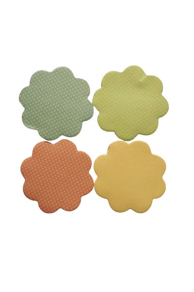 Glanart polka dot shaped notepapers adhesive 4 pieces x 20 sheets