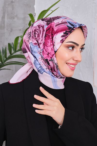 Golden Rose Satin Rayon Patterned Scarf