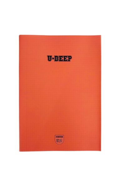 Glanart A4 Size Plastic Cover 80 Sheets Striped Notebook Edge Red Striped 1Pcs U-Dep