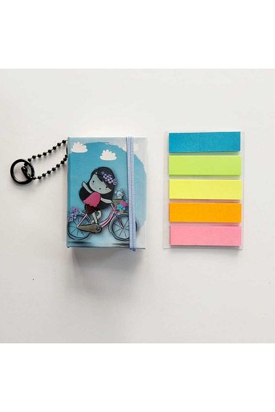 Glanart rubberized mini book postit and neon bookmark set adhesive 5 cm x 6.5 cm