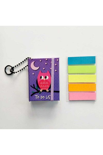 Glanart rubberized mini book postit and neon bookmark set adhesive 5 cm x 6.5 cm