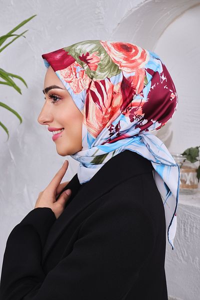 Golden Rose Satin Rayon Patterned Scarf