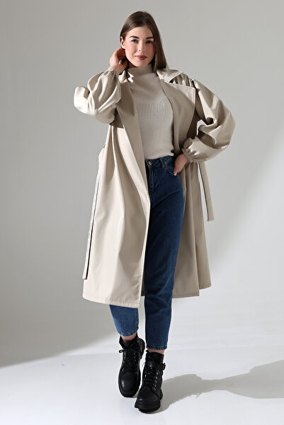 ensade Mevsimlik Kuşaklı Gabardin Trençkot