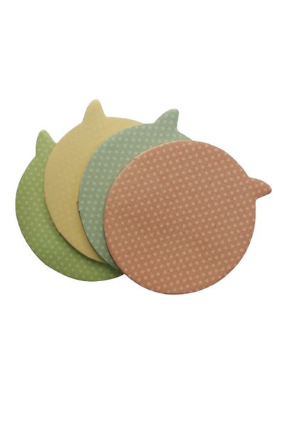 Glanart polka dot shaped notepapers adhesive 4 pieces x 20 sheets