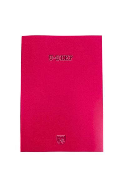 Glanart A4 Size Plastic Cover 80 Sheets Striped Notebook Edge Red Striped 1Pcs U-Dep