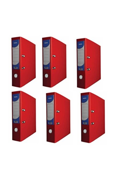 Noki مجلد مكتب مجلد مكتب أحمر واسع مع حلقات 6 قطع