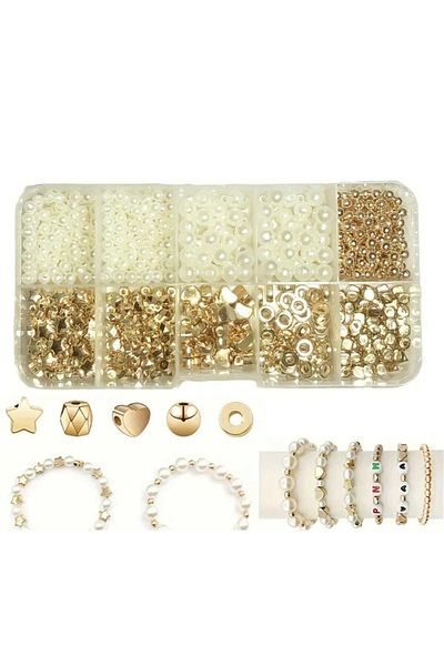 yiğit aksesuar 100Pcs No Darkening Intermediate Apparatus and Good Quality Pearl Beads Jewelry Making Kit Necklace Bangle Material