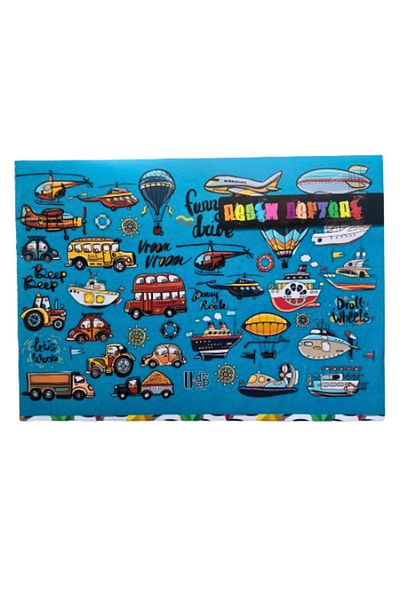 Glanart 60 de coli caiet de artă dimensiune medie 21x29,5 cm cu velcro pe margine 1 buc