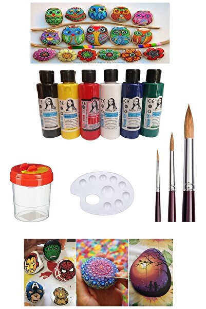 Südor Taş Boyama Seti 6 Ana Renk Set 1 Paket