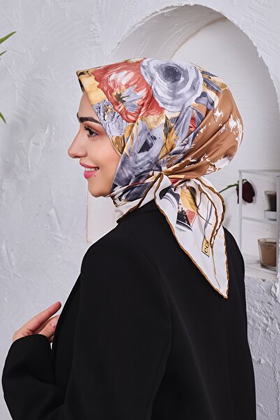 Golden Rose Eșarfă cu model din raion satinat