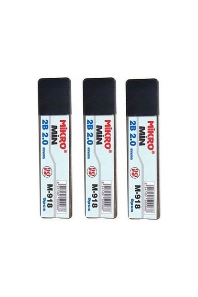 Mikro 2.0mm 2b Black Pen Tip - 3 Pieces