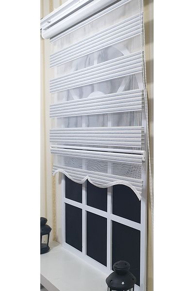 StorBurada Zebra Roller - Curtain Striped Sectional Skirt St 010