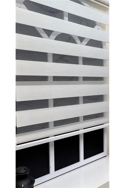 StorBurada Zebra Stor Perde Ekru STB 400V02-D
