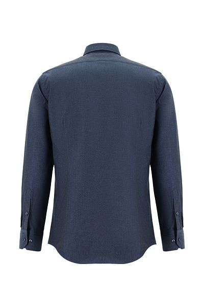 Abdullah Kiğılı Patterned Slim Fit Cotton Shirt - Long Sleeve