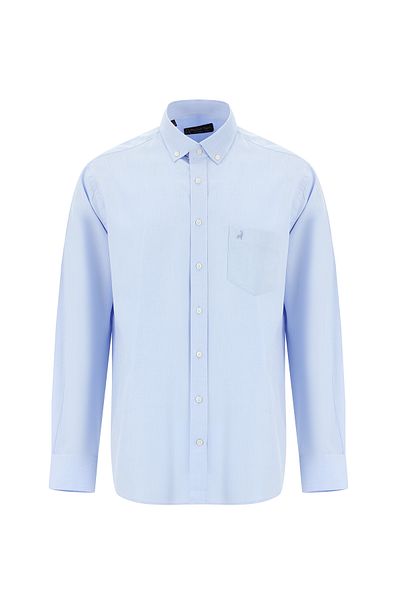 Abdullah Kiğılı Patterned Cotton Sports Shirt - Long Sleeve, Regular Fit