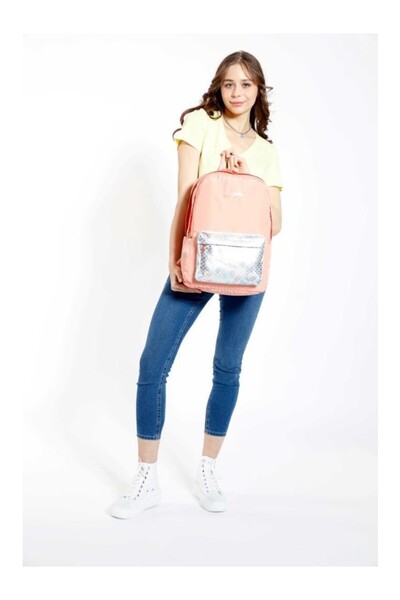 KAUKKO Bright Backpack Scale Salmon K1528