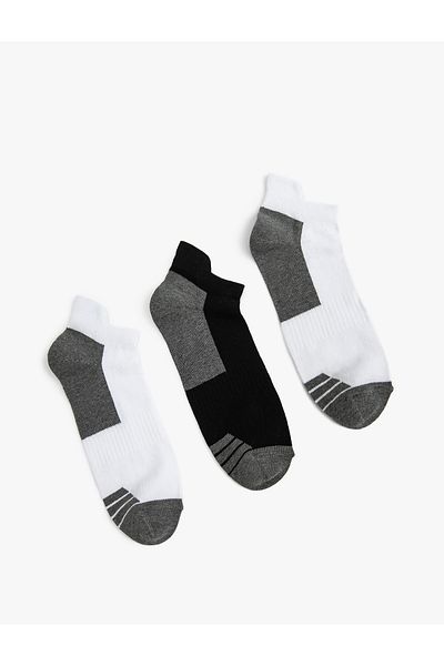 Koton Set de 3 ciorapi papuci cu detaliu de gleznă color block