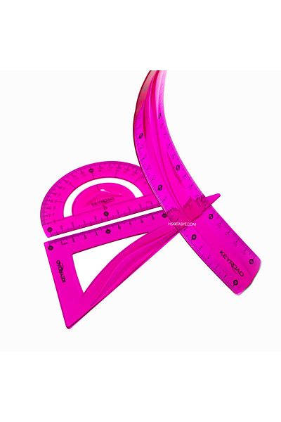 KEYROAD 30 cm flexible unbreakable ruler miter set pink
