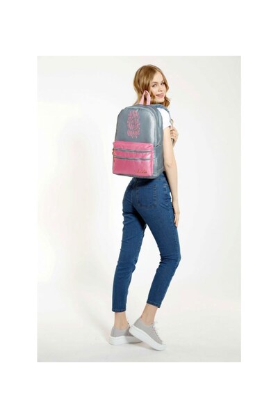 KAUKKO School Backpack - Sparkle Double Grey, K1569