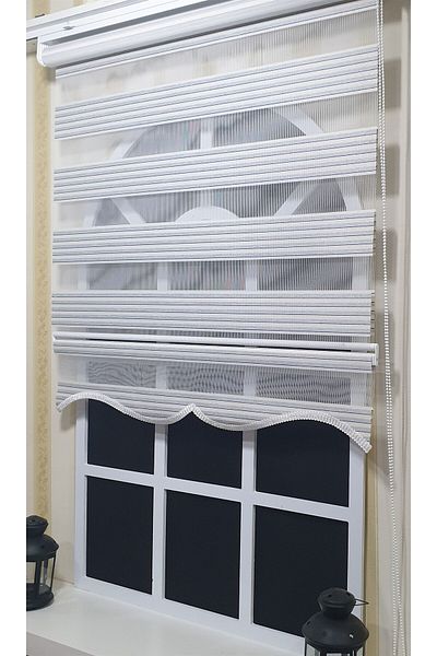 StorBurada Zebra Roller - Curtain Striped Sectional Skirt St 010