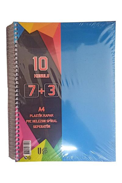Glanart A4 Dimensiune 7 3 Semne Notebook Notebook Dersane (7 pătrate 3 linii) 250 coli 10 secțiuni Udep