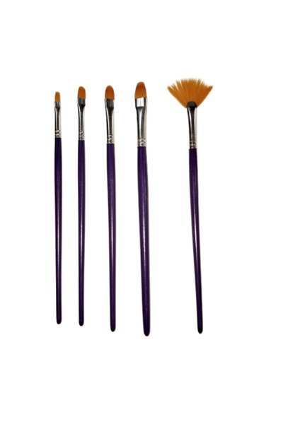 Glanart kedi dili ipek fırça takımı yelpaze fırçalı set 2,4,6,8 numara guaj,akrilik ve yağlı boya için