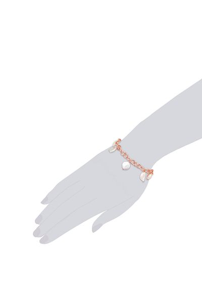 Lulu & Jane Perlenarmband Armband roségold Süßwasser-Zuchtperle weiß