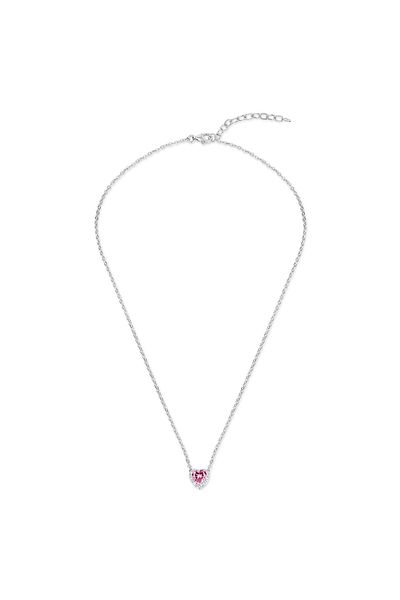 Trilani Silberhalskette Kette mit Anhänger Sterling Silber Zirkonia rosa