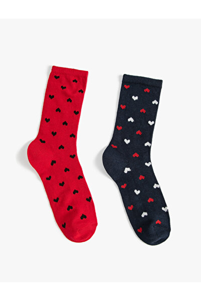 Koton Heart Socks Set of 2 Multicolored