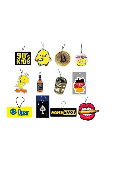 Car Master Shop Eğlence Paketi ve Ekonomik 12'li Araç Ayna Asma Koku Aksesuarlar Ve Dekoratif Modeller Paket 2