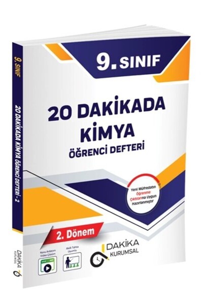 Dakika Yayınları 20 DAKİKADA 9. SINIF KİMYA ÖĞRENCİ DEFTERİ 2.DÖNEM