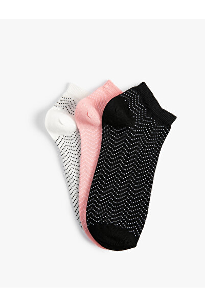 Koton Комплект чорапи с цветни обувки с геометрични шарки от 3 части